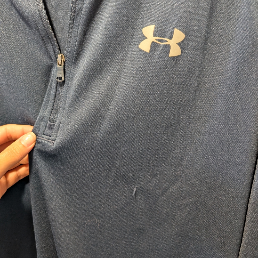 Under Armour Navy Blue Quarter-Zip Pullover - Picture 2 of 8